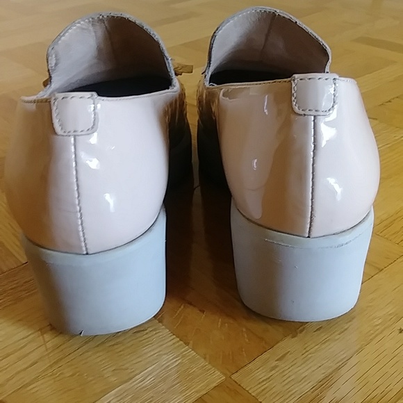 Wonders fly Memory Gel made in spain nude patent leather platform loafers - Picture 4 of 9